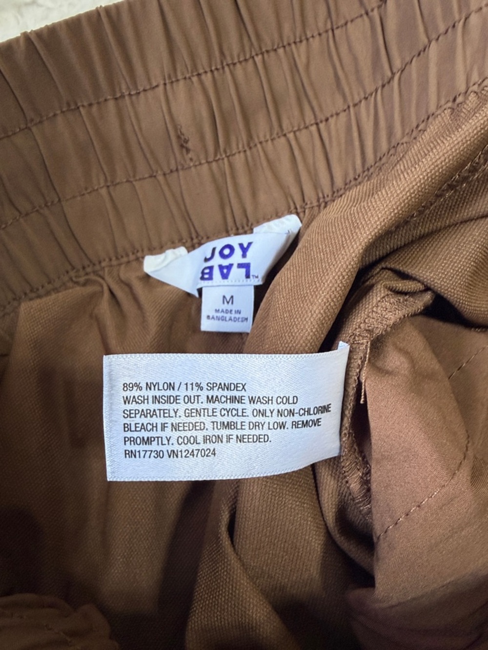 JoyLab Mid Rise Woven Cinched Pants Mocha Brown Cargo jogger active M - Picture 6 of 9